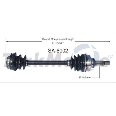 Surtrack Axle Cv Axle Shaft, Sa-8002 SA-8002